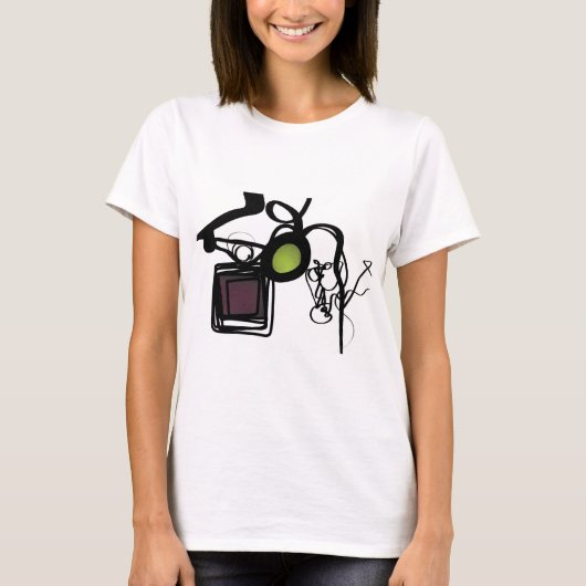 Groeten uit Philydion: Abstract Zwart & Wit T-shirt (Voorkant)