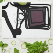 Groeten uit Philydion: Abstract Zwart & Wit Theedoek (Gevouwen)