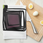 Groeten uit Philydion: Abstract Zwart & Wit Theedoek (Quarter Fold)