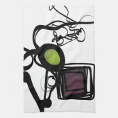 Groeten uit Philydion: Abstract Zwart & Wit Theedoek (Verticaal)