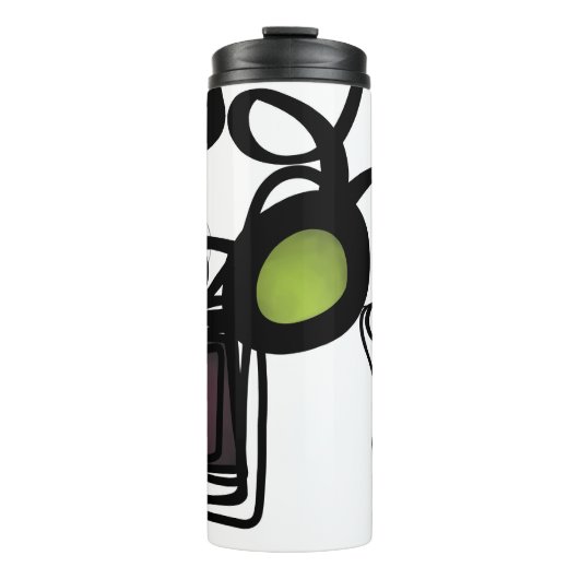 Groeten uit Philydion: Abstract Zwart & Wit Thermosbeker (Voorkant)