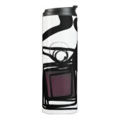 Groeten uit Philydion: Abstract Zwart & Wit Thermosbeker (Gedraaid links)