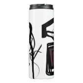 Groeten uit Philydion: Abstract Zwart & Wit Thermosbeker (Achterkant)