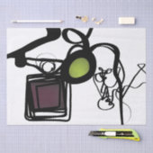 Groeten uit Philydion: Abstract Zwart & Wit Tissuepapier (Craft)