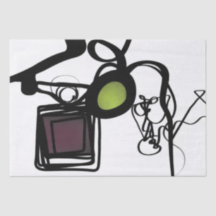 Groeten uit Philydion: Abstract Zwart & Wit Tissuepapier