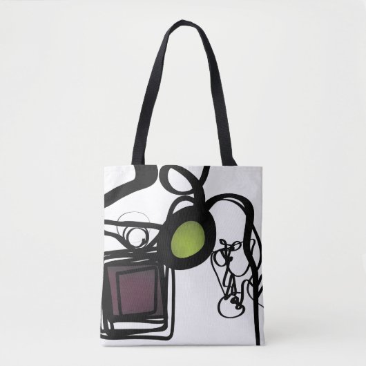 Groeten uit Philydion: Abstract Zwart & Wit Tote Bag (Voorkant)