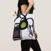 Groeten uit Philydion: Abstract Zwart & Wit Tote Bag (Dichtbij)
