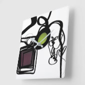 Groeten uit Philydion: Abstract Zwart & Wit Vierkante Klok (Hoek)