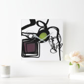 Groeten uit Philydion: Abstract Zwart & Wit Vierkante Klok (Huis)