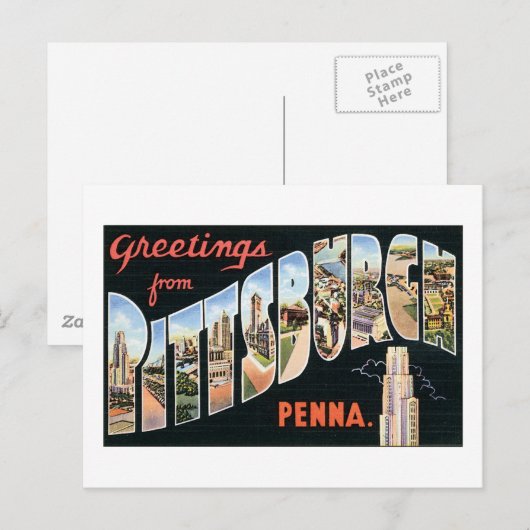 Groeten uit Pittsburgh Briefkaart (Voorkant / Achterkant)