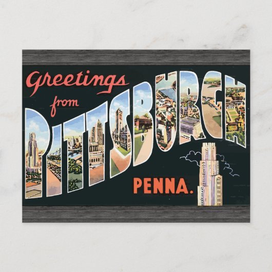 Groeten uit Pittsburgh Penna,  Briefkaart (Voorkant)