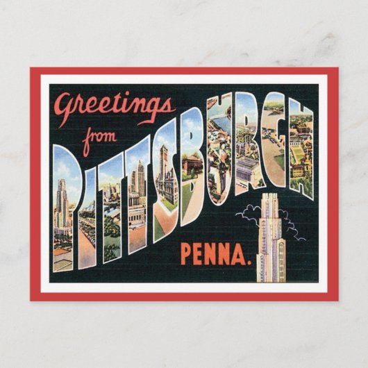 Groeten uit Pittsburgh, Pennsylvania Briefkaart (Voorkant)