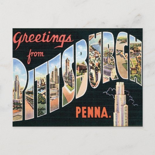 Groeten uit Pittsburgh, Pennsylvania Briefkaart (Voorkant)