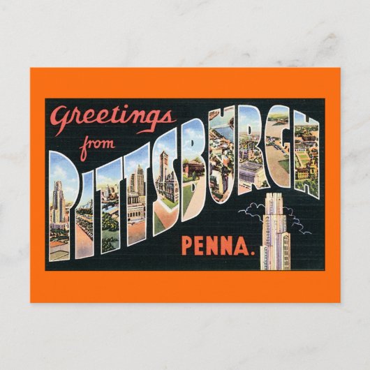 Groeten uit Pittsburgh, Pennsylvania Briefkaart (Voorkant)