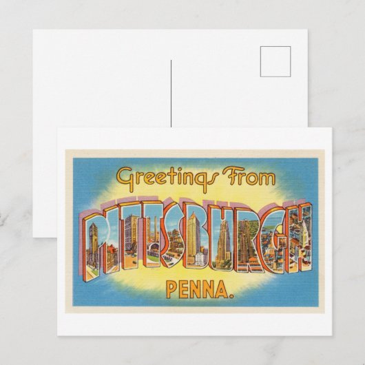  groeten uit Pittsburgh, Pennsylvania Briefkaart (Voorkant / Achterkant)