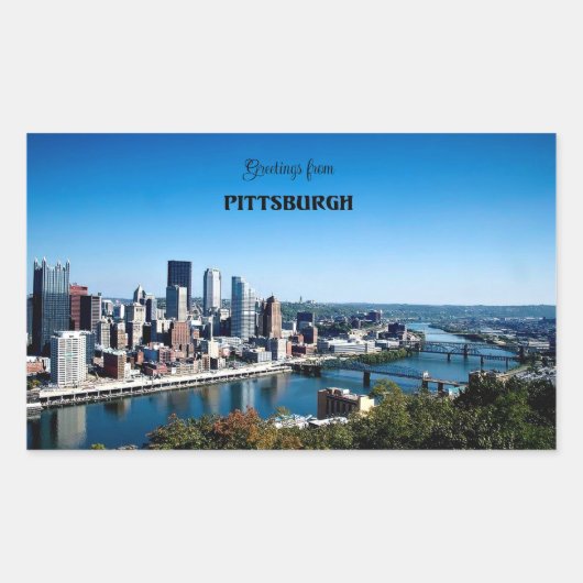 Groeten uit Pittsburgh Rechthoekige Sticker (Voorkant)