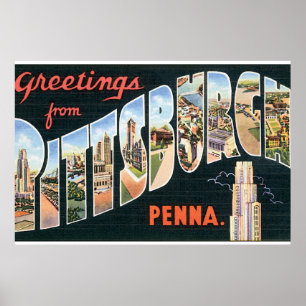 Groeten uit Pittsburgh_Vintage Travel Poster