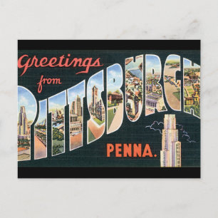 Groeten uit Pittsburgh_Vintage Travel Poster Briefkaart