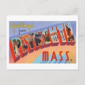  groeten uit Plymouth, Massachusetts Briefkaart (Voorkant)