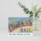 Groeten uit Plymouth, Massachusetts Briefkaart (Staand voorkant)