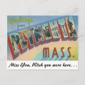 Groeten uit Plymouth, Massachusetts Briefkaart (Voorkant)