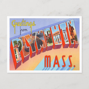 Groeten uit Plymouth, Massachusetts Travel Briefkaart