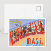 Groeten uit Plymouth, Massachusetts Travel Briefkaart (Voorkant / Achterkant)