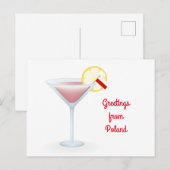 Groeten uit Polen Cocktail Holiday Briefkaart (Voorkant / Achterkant)