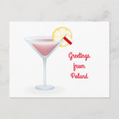 Groeten uit Polen Cocktail Holiday Briefkaart (Voorkant)