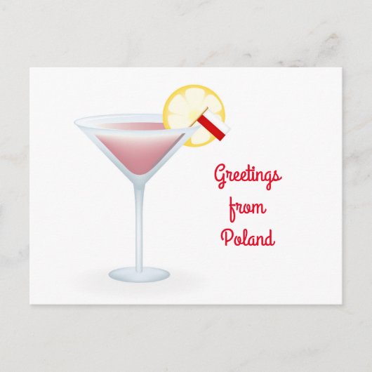Groeten uit Polen Cocktail Holiday Briefkaart (Voorkant)