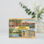  groeten uit Portland, Maine Briefkaart (Staand voorkant)