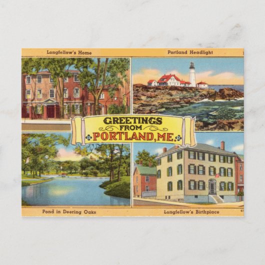  groeten uit Portland, Maine Briefkaart (Voorkant)