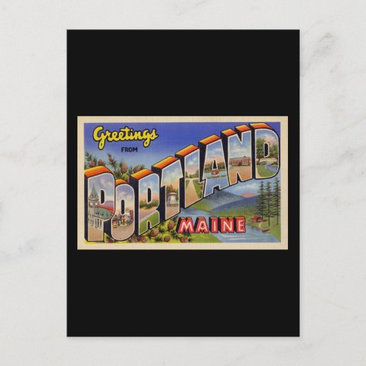Groeten uit Portland Maine Briefkaart (Voorkant)