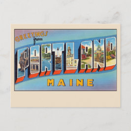 Groeten uit Portland Maine  Grote Letter Briefkaart