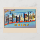 Groeten uit Portland Maine  Grote Letter Briefkaart (Voorkant)
