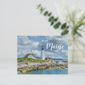 Groeten uit Portland Maine Lighthouse Post Card Briefkaart (Staand voorkant)