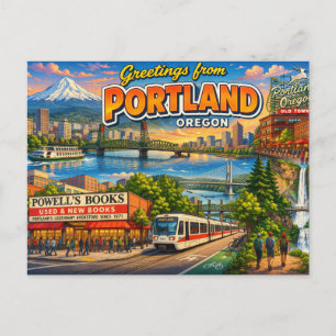 Groeten uit Portland Oregon Ansichtkaart Briefkaart