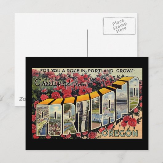 Groeten uit Portland Oregon Briefkaart (Voorkant / Achterkant)