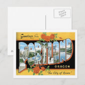 Groeten uit Portland Oregon US City Briefkaart (Voorkant / Achterkant)