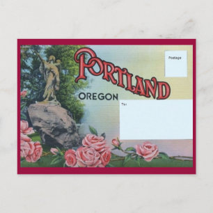 Groeten uit Portland, Oregon Vintage Briefkaart