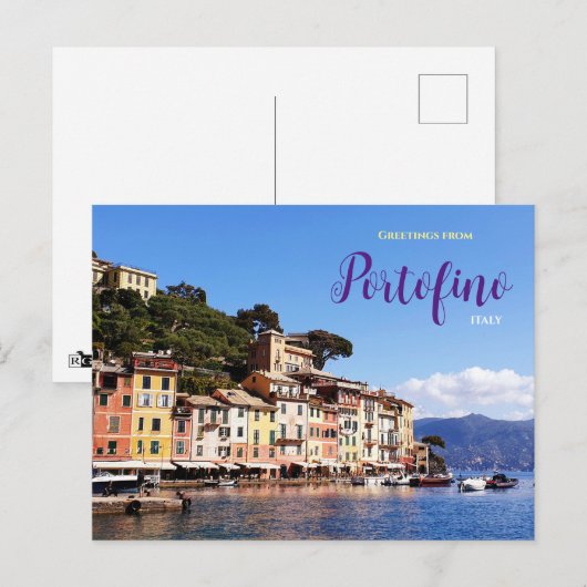Groeten uit Portofino Italië Briefkaart (Voorkant / Achterkant)