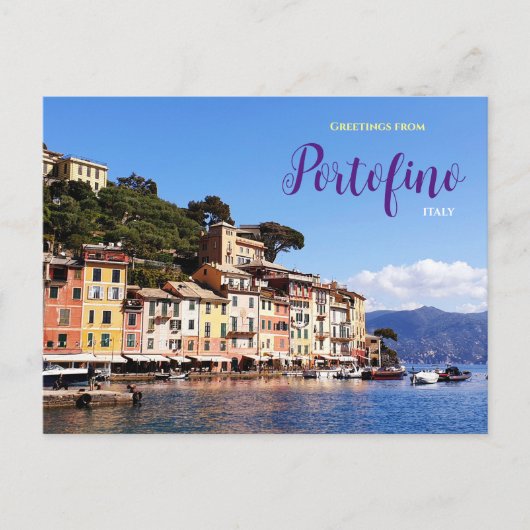 Groeten uit Portofino Italië Briefkaart (Voorkant)