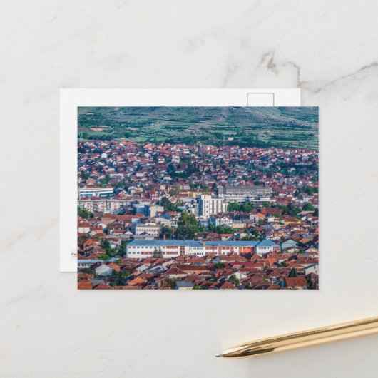 Groeten uit Prilep, Briefkaart Macedonië (Voorkant / Achterkant in situ)