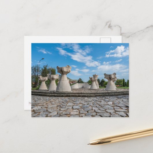 Groeten uit Prilep, Briefkaart Macedonië (Voorkant / Achterkant in situ)