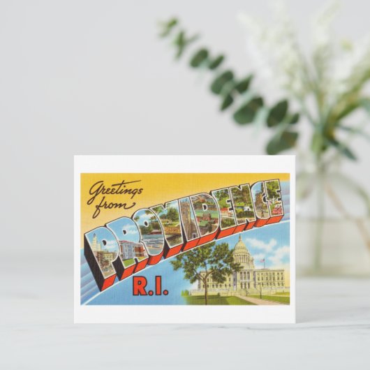  groeten uit Providence, Rhode Island Briefkaart (Staand voorkant)