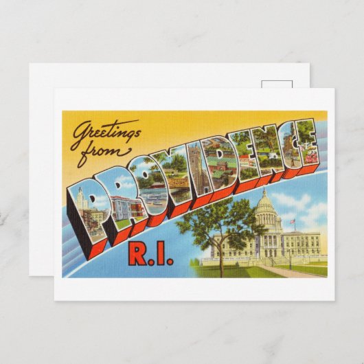  groeten uit Providence, Rhode Island Briefkaart (Voorkant / Achterkant)