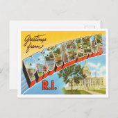 Groeten uit Providence, Rhode Island Travel Briefkaart (Voorkant / Achterkant)