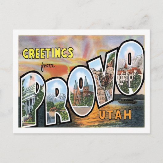 Groeten uit Provo Utah US City Briefkaart (Voorkant)