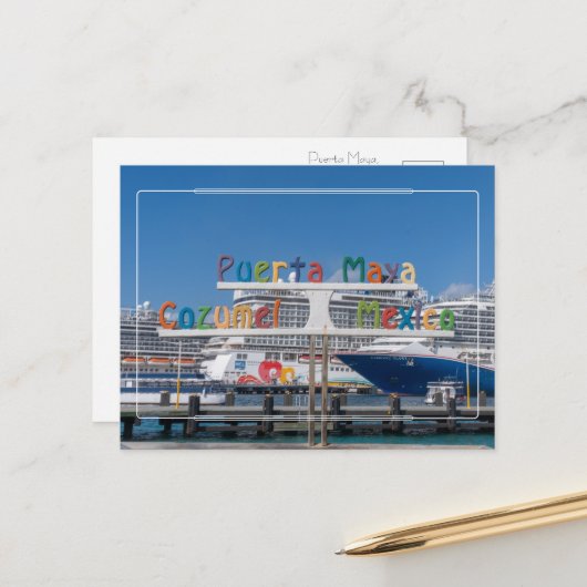 Groeten uit Puerta Maya, Cozumel Briefkaart (Voorkant / Achterkant in situ)