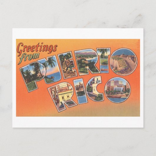  groeten uit Puerto Rico Briefkaart (Voorkant)